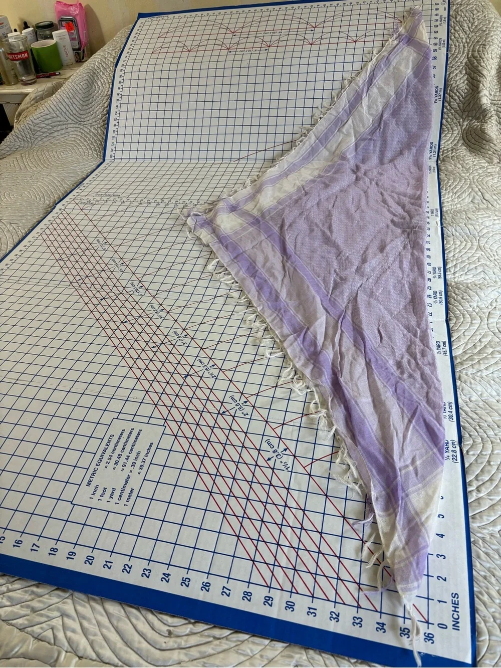 Rayon Lilac Lavender Lightweight Fringed Scarf/ Wrap 48” Square Made in India